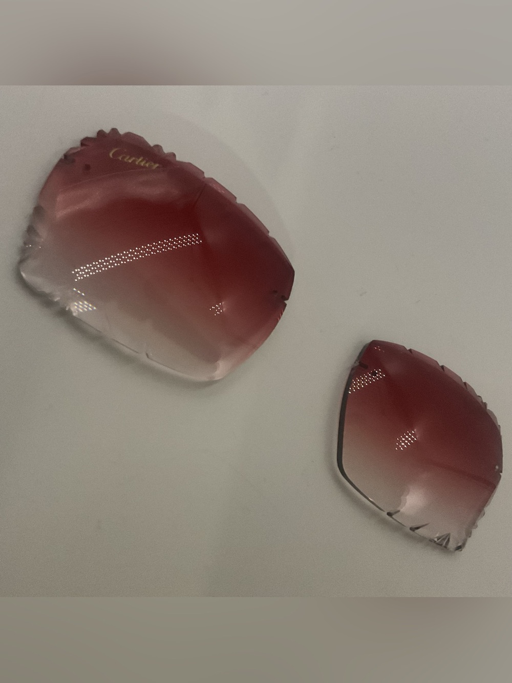 Cartier Diamond Cut Red Gradient Lenses Replacement buffalo Horn Woods Buffs